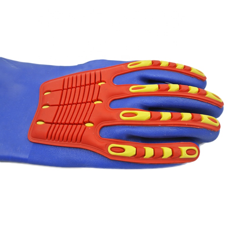 Guantes resistentes al impacto de TPR azul