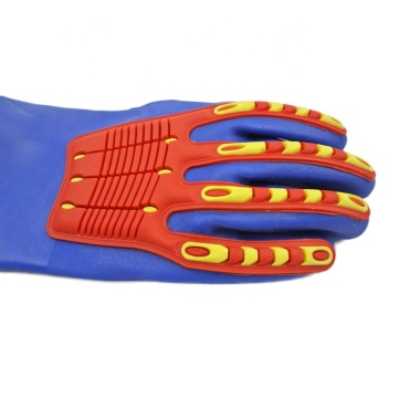 Guantes resistentes al impacto de TPR azul