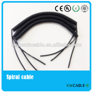 Flexible PU jacket elastic four cores Spiral Cable