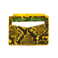 Bright Yellow Color Python Leather Credit Card Holder