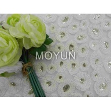 POLY MESH WITH TAPE EMBROIDERY +3MM SEQUIN 50 52"