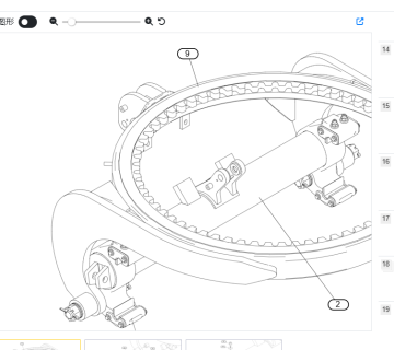 Supply of high load bearing for the frame rotation of the 253-4650 upper turntable of the Carter grader 140M