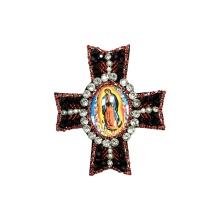 Handcrafted Beaded Sewing Decorative Cross Accessories: Crystal Rhinestone & Cloth Patch