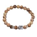 Naturel Image Jaspe 8MM Gemme Bouddhisme Prière Perles Bracelets