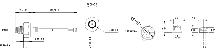 Available Low Cost Liquid Level Pressure Sensor 1MPa Cable Outlet