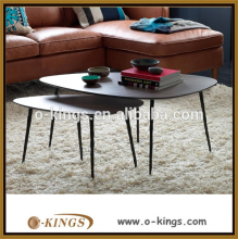 Irregular board top coffee table set