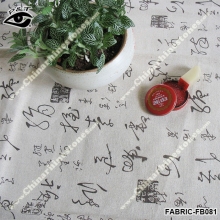 New Chinese characters fabric linen cotton fabric with Chinese calligraphy