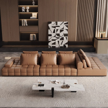 Lawrence Genuine Leather Sofa for Large Villas and Two-Sided Island Sofas