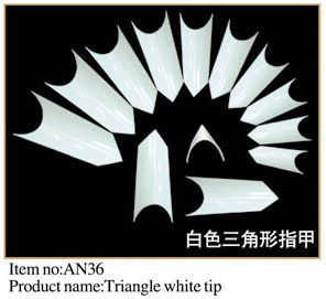 False Triangle Half Cover White Nail Tips (AN36)