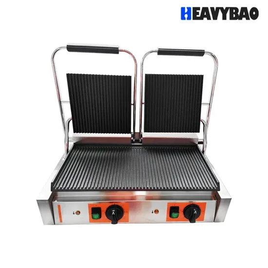 Double Plate Electric Sandwich Panini Kamado Contact Grill Griddle
