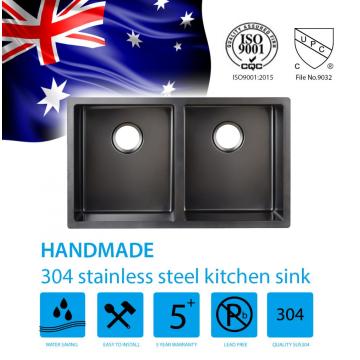 Double Bowl Black Undermount Handmade Kitchen Sinks