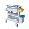 Hospital equipment treatment trolley with drawers
