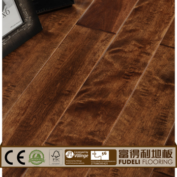 High Quality solid birch handscraped floor