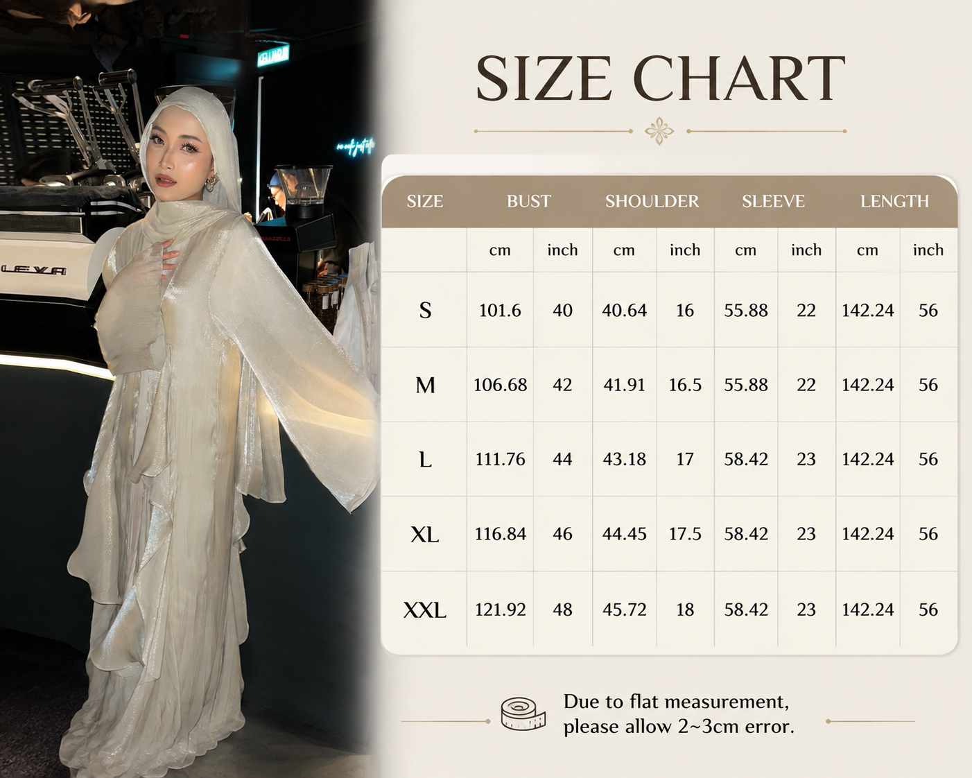 ست ابایا باز رنگ ثابت روان Flowing Solid Color Open Abaya Set