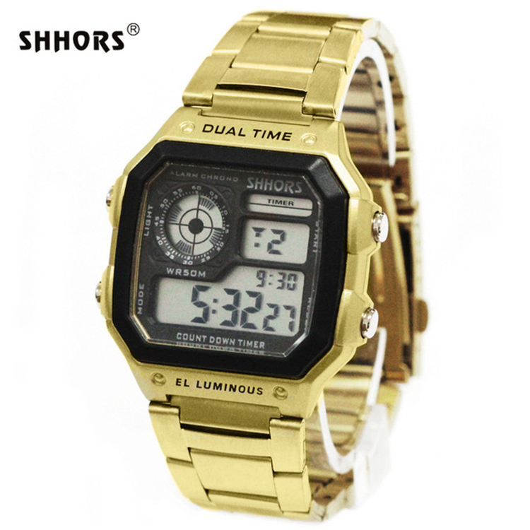 Shhors 0300B Men Digital Wristwatches Silicone Sports Watches Fashion Waterproof Watch