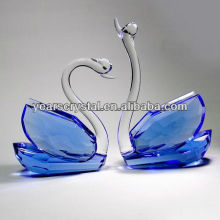 Years sale crystal animals,crystal swan model,blue crystal wedding gift (R-0247)