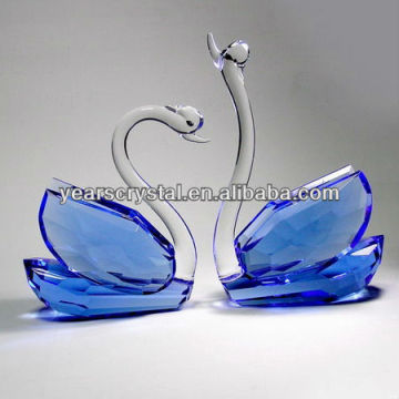 Years sale crystal animals,crystal swan model,blue crystal wedding gift (R-0247)