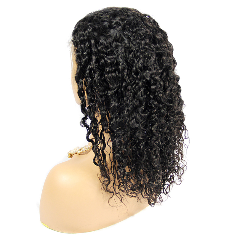 SunkissU pre plucked hairline 360 water wave wig, 150% density water curls human hair wigs