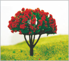 8cm Custom Red Architectural Plastic Miniature Model Trees