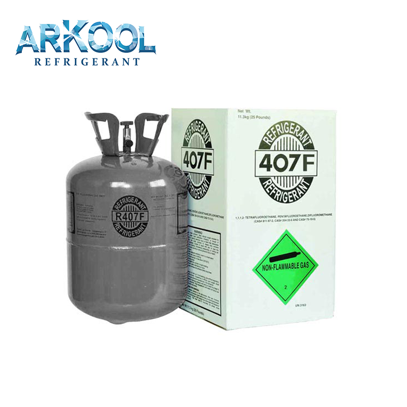 Environmental friendly 99.9% purity R407C refrigerant gas 11.3kg 24lb cylinder buy from China