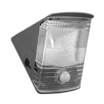 Solar-powered PIR motion sensor light with safety alarm