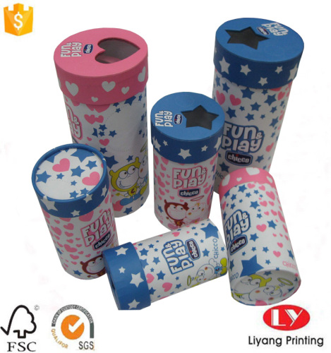 Paper Tube Gift Box with Pvc Window