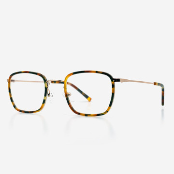 Square combined Women's Acetate and Metal Optical Frames