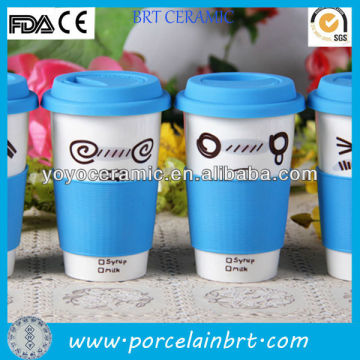 nice design white porcelain promotional travel mugs & thermos' for advertising