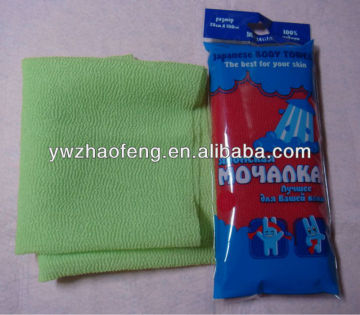 Russia market exfoliating body wash cloth japanese body towel