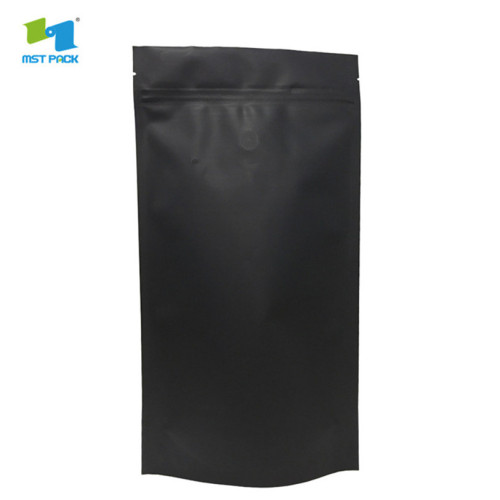 black kraft solid stand up high barrier food pouches wholesale