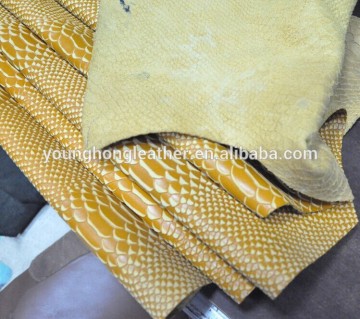 Cow leather python pattern