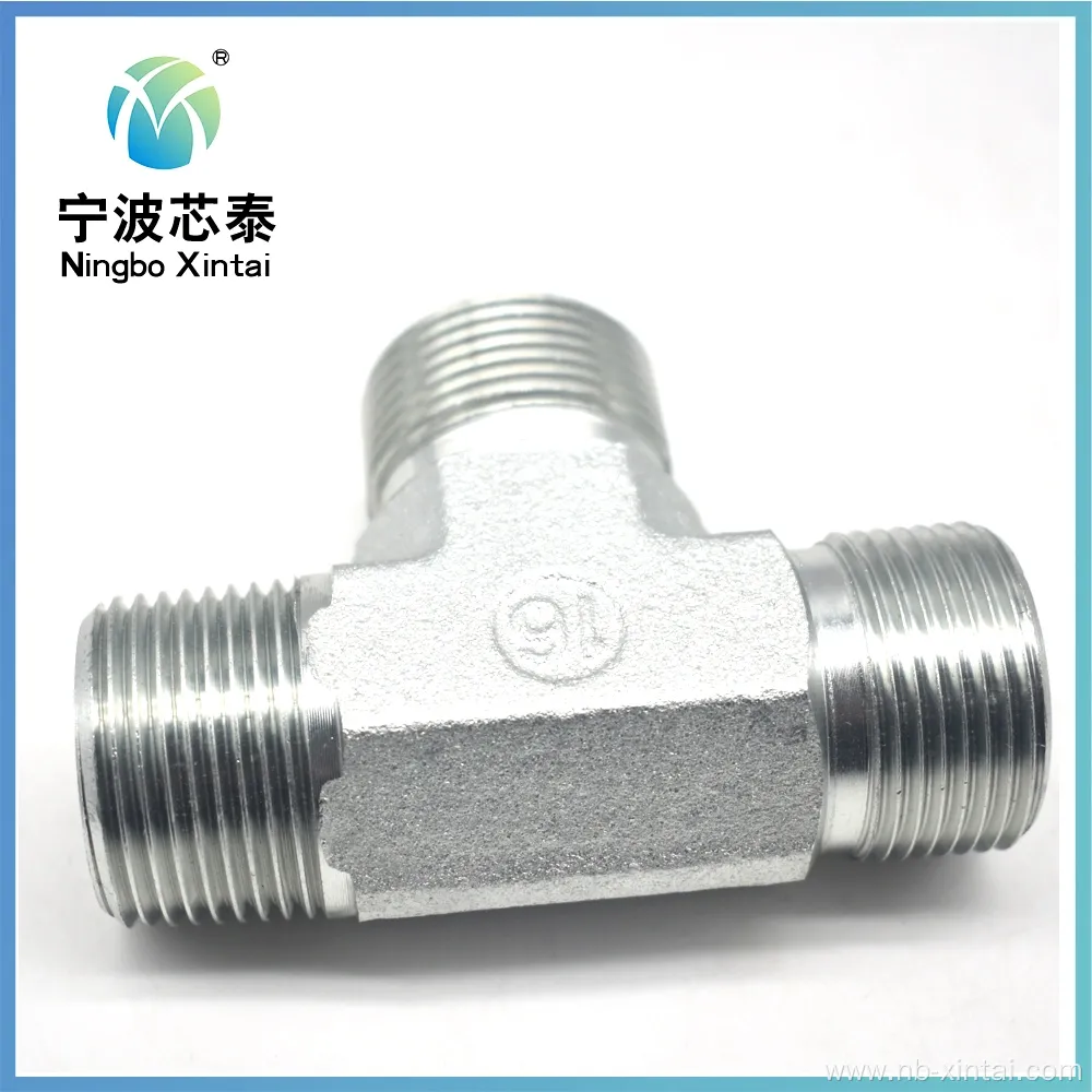 Connector Zinc-Plated Hydraulic Union Tee