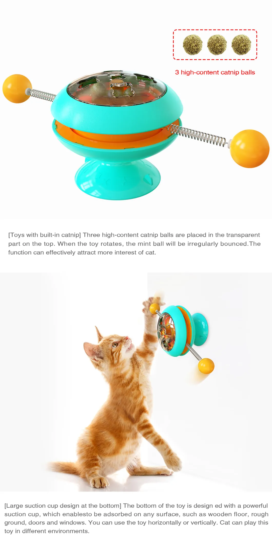 Creative New Design Cat Gyro Ball Pet Toys with Catmint