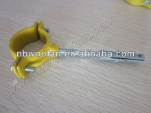 heavy pipe clamp with nail yellow plastic painting