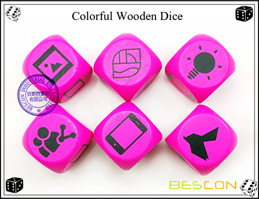 Colorful Wooden Dice-2 Colorful Wooden Dice-2