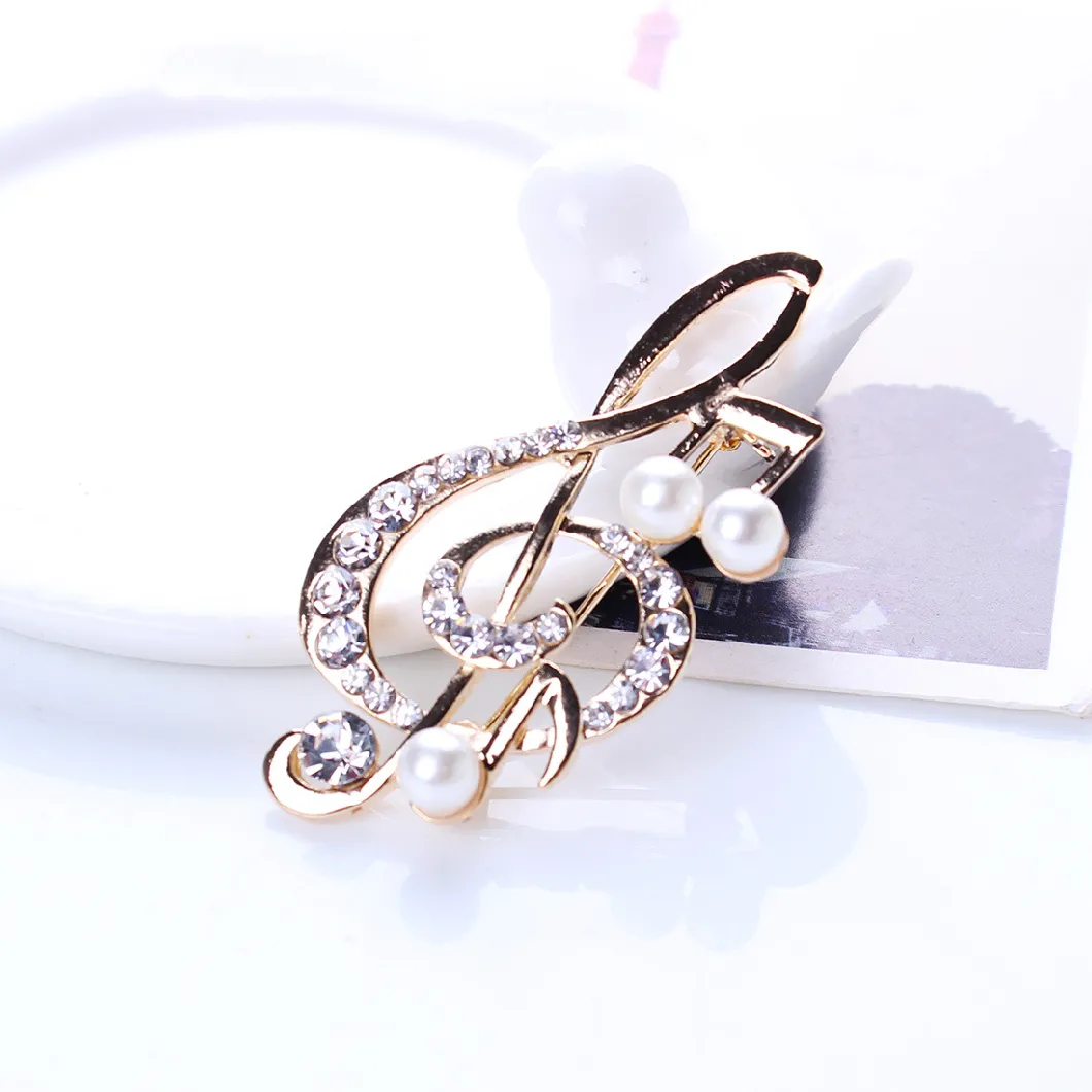 Superstarer Happy Note Flash Diamond Brooch Note Pin