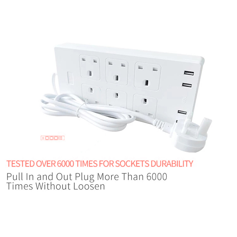 10A Uk Socket Under Desk Power Strip Wifi Smart Outlet Plug Power Strip With Usb Ports