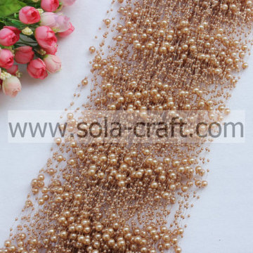 Light Coffee Colors Faux Pearl Beaded Garland With 3+8MM Beads