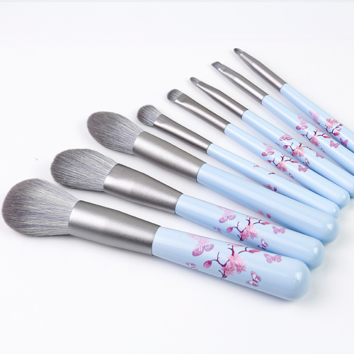 Bunte Schmetterlings-Make-up-Pinsel-Sets mit Holzgriff