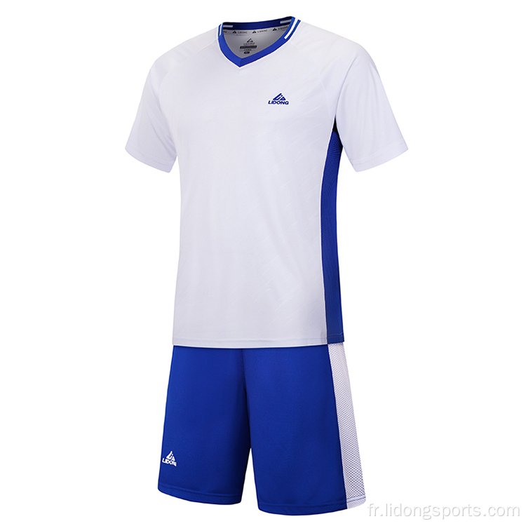 Ensemble de maillot de football simple cou personnalisé en gros simple