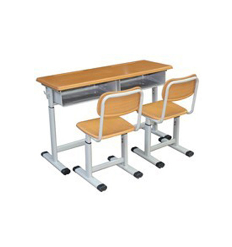 Elementary school metal desk with chairs