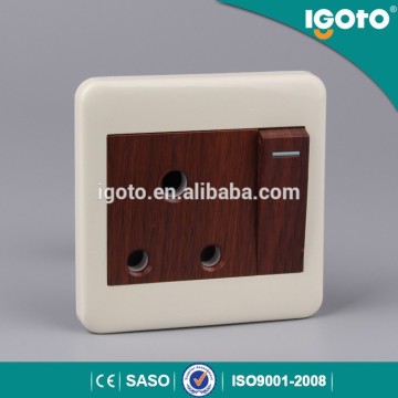 Uk standard 15a socket with switches wooden color micro switches