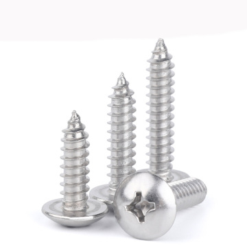 Mushroom head tapping screws with cross recessed