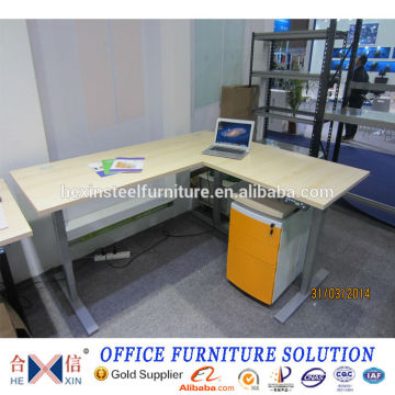 L shaped electric adjustable ergonomic office desk