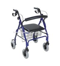 4 wheels walker with seat and footrest ,aluminum folding walker with seat