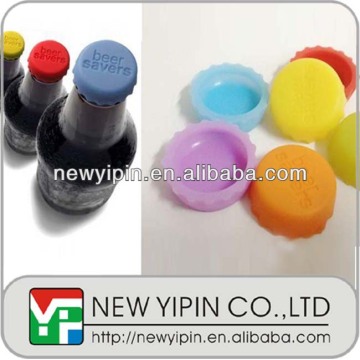 Custom jelly color silicone non-refillable beer bottle cap, silicone rubber beer saver reusable cap