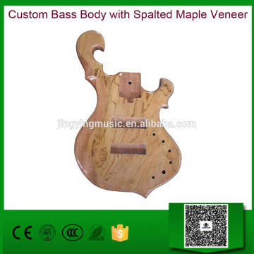 Custom Bass Guitar Body with Spalted Maple Veneer