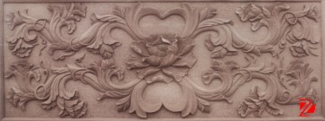 Stone flower wall relief sculpture