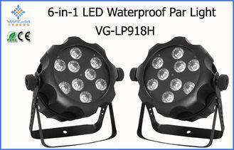 RGBWAUV 6in1 IP65 9pcs 18W Waterproof Disco LED Par Can Lig