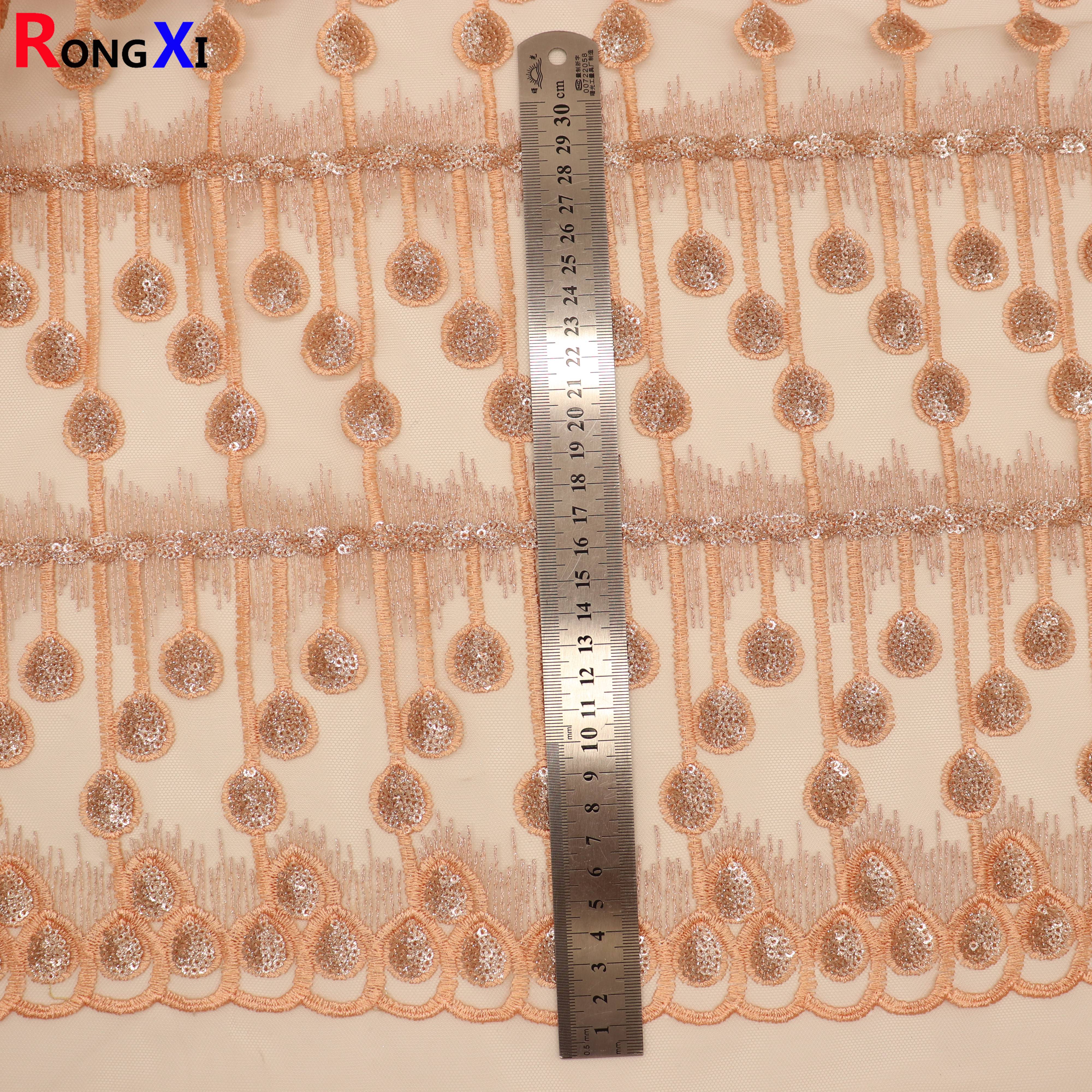 RXF1878 Neues Design Spitzenstoff Pailletten Made In China